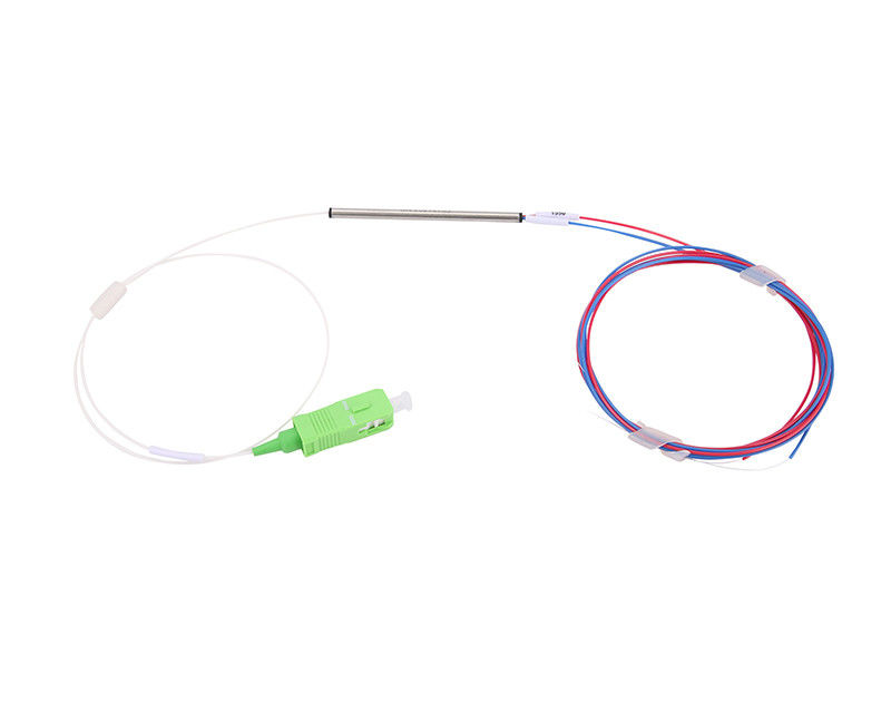 Filter 1x2 Fiber Optical Bare CWDM Multiplexer With Steel Tube 1270 To 1610nm