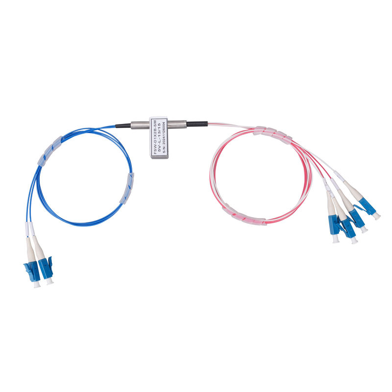 Bypass 1x2 Optical Switch Fiber Optic Network Switch For Testing Wavelength 1310nm 1550nm
