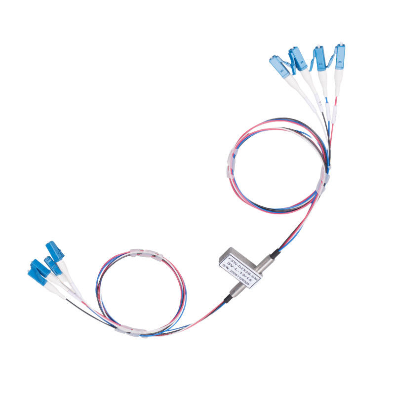 Dual 2x2 Bypass Optical Switch Wavelength 1260nm To 1620nm SM Fiber Network Switch