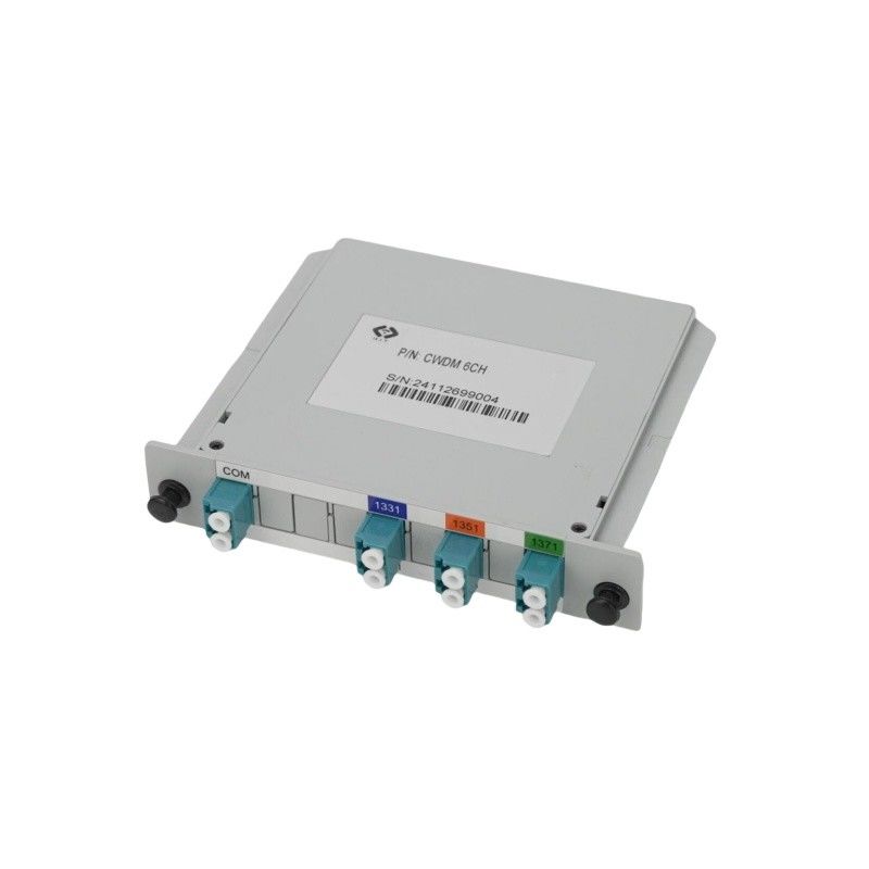 Hot Swappable 6Ch CWDM OADM Fiber MUX DEMUX Single Fiber Grid Compliant Telecom Module