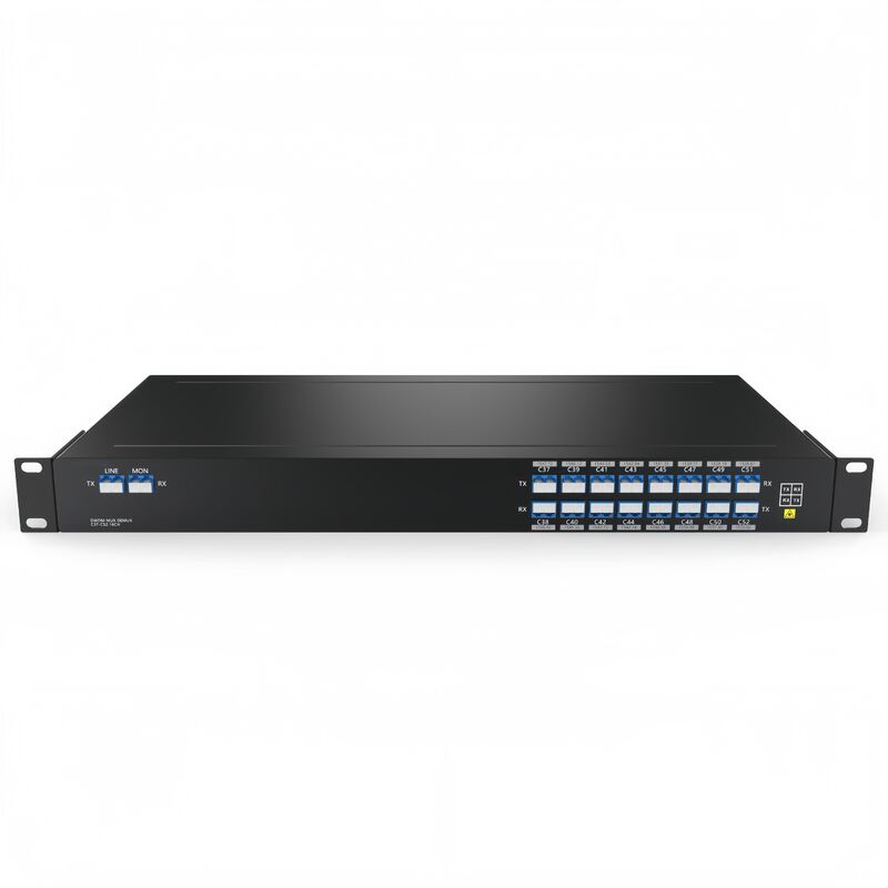 Dual Fiber 16 Channel DWDM Mux Demux C41 to C56 1U 19 Rack LC UPC with EXP