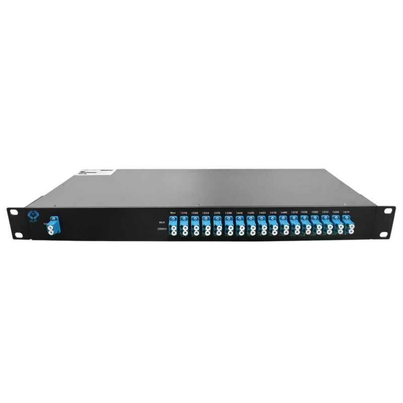 Rack Mount 1RU CWDM 16+1 Channel Mux Demux Duplex LC/UPC 1310-1610nm Industrial Temp With Monitor Por