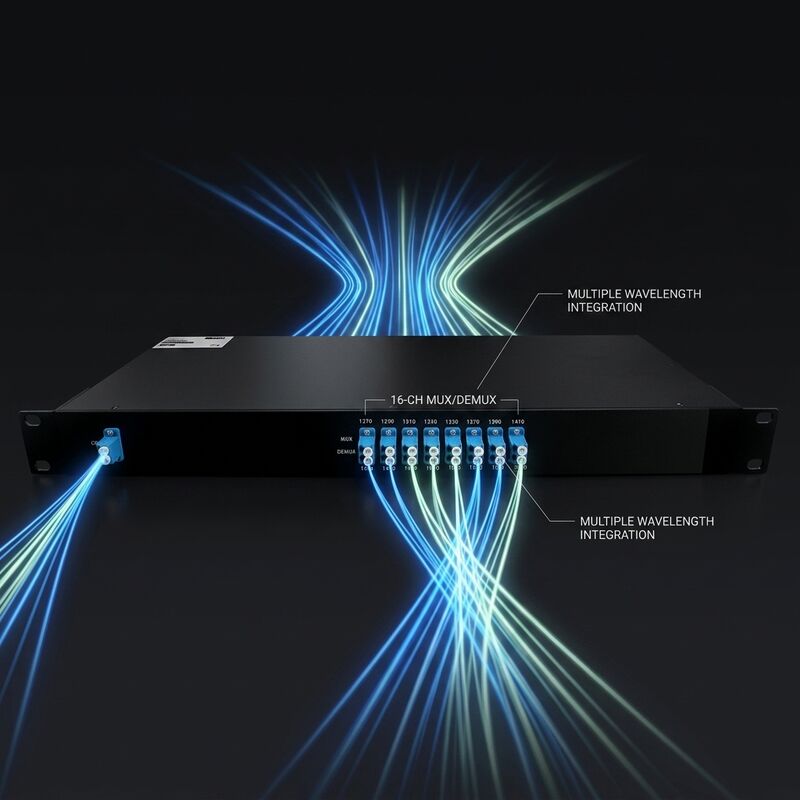 8 Channel CWDM Mux Demux 1U Rack Duplex LC/UPC 1470-1610nm Fiber Optic WDM Module